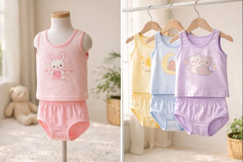 راحتی ست شورت و زیرپوش بچگانه برای استفاده روزمره کودک