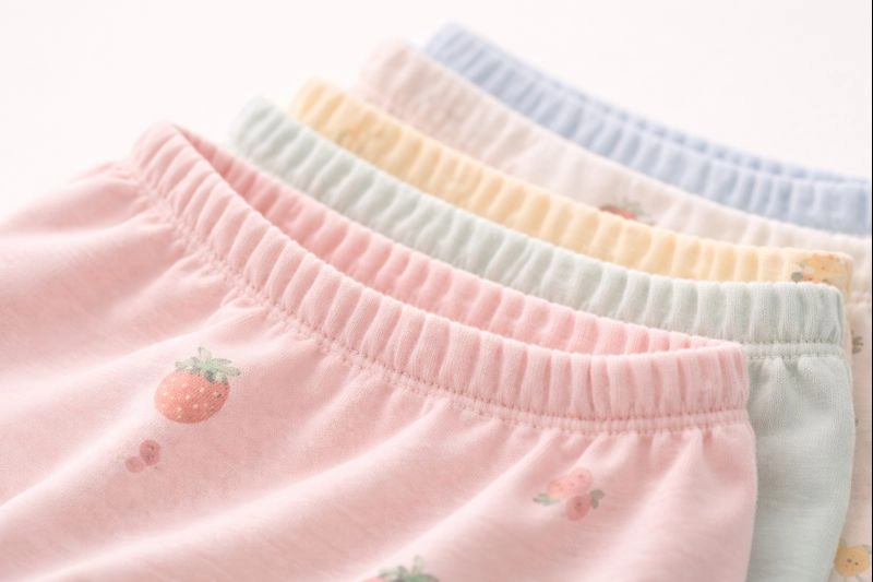 جزئیات کمر کشی شلوارک نخی بچه‌گانه