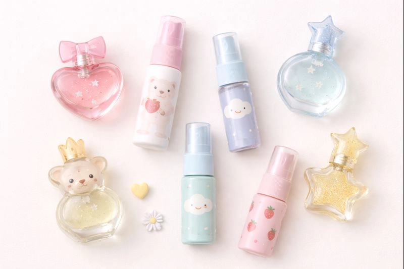 طراحی بطری لوازم جانبی بچه گانه زیبا و رنگارنگ